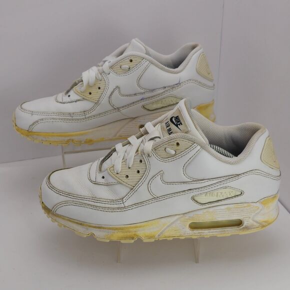 Nike iD Air Max Men's 8.5 White Leather Athletic Running Sneaker Shoe - Picture 1 of 9